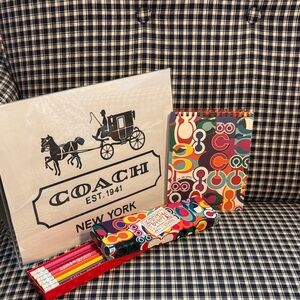 Coach poppy notebook and pencil Set